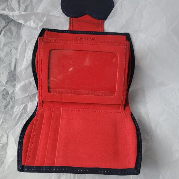 Moschino Cheap and Chic Collection Suede Wallet Blue and Red Vintage - Picture 8 of 12